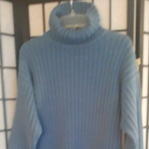 DENIM & CO, Light Blue, Womens Large Turtleneck Sweater, FINAL price.